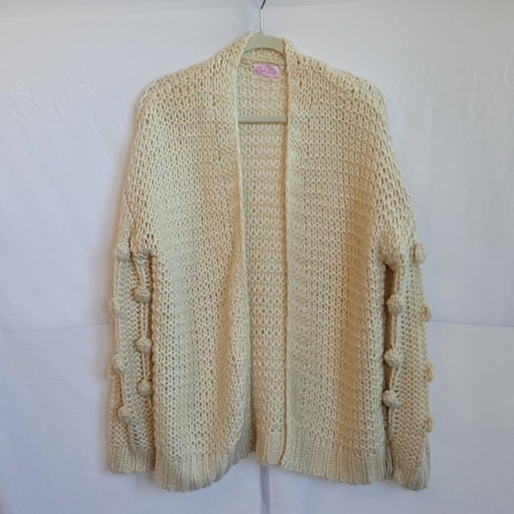 Pink Lily Popcorn Stitch Cardigan